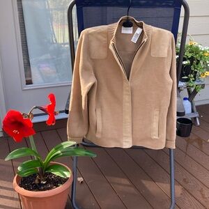 Tan Sweater with zip closure Sz MP